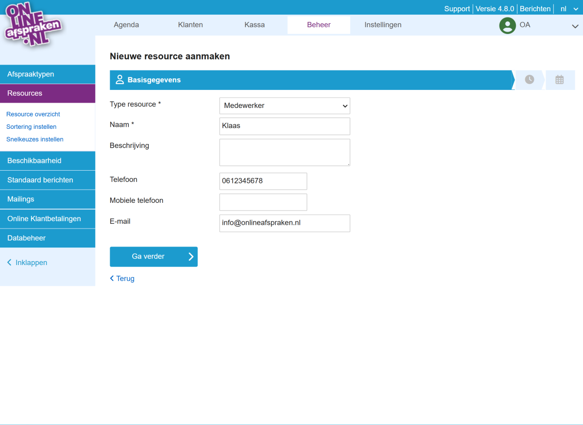 Resource toevoegen