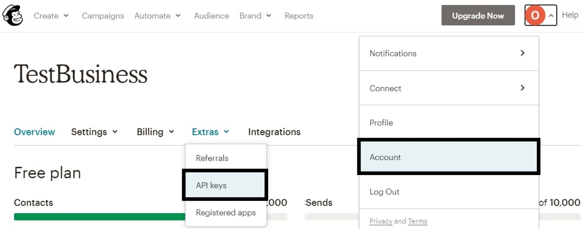 Mailchimp account