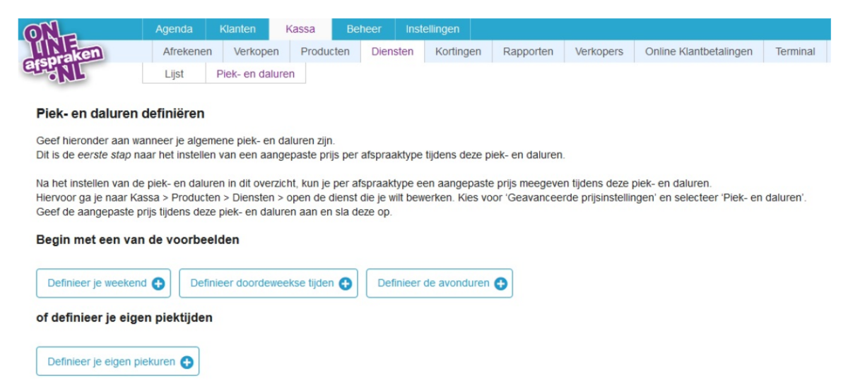 piek en daluren 