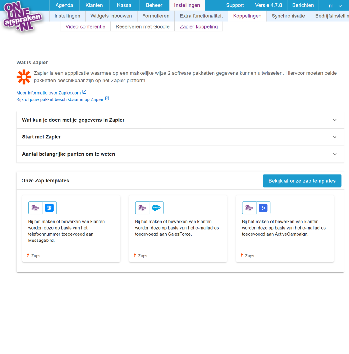 zapier-koppeling instellen 