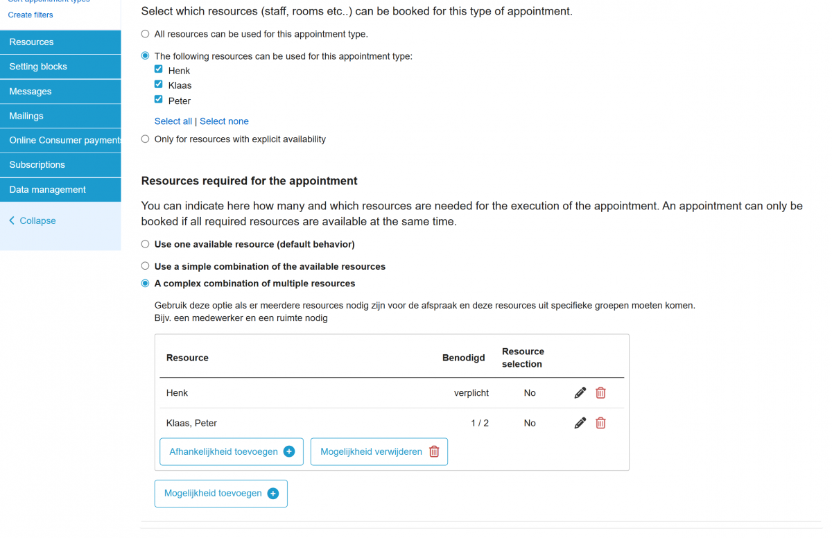 complexe afspraken plugin screenshot voor engelse teksten