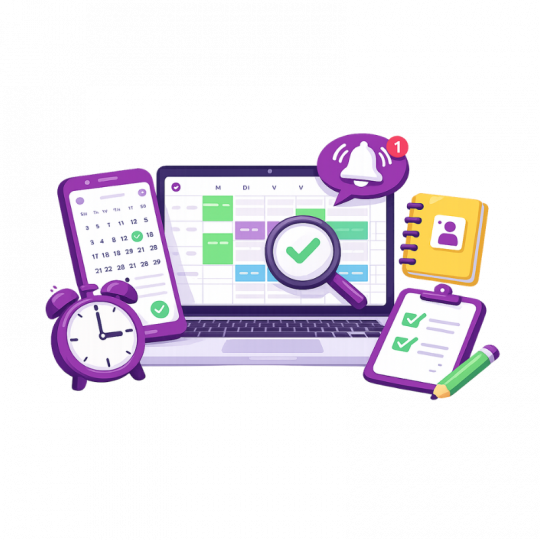 Een illustratie voor agenda software